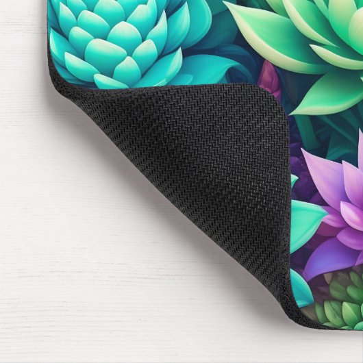 Aloe Vera und Succulents Collage Mousepad (Ecke)