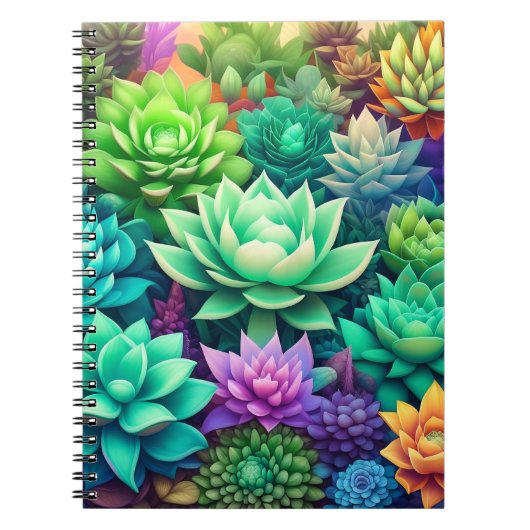 Aloe Vera und Succulents Collage Notizblock (Vorderseite)