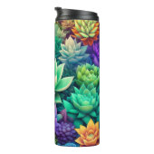 Aloe Vera und Succulents Collage Personalisiert Thermosbecher (Nach rechts gedreht)