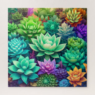 Aloe Vera und Succulents Collage Puzzle