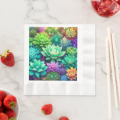 Aloe Vera und Succulents Collage Serviette (Beispiel)