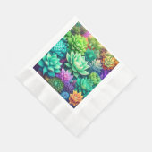 Aloe Vera und Succulents Collage Serviette (Ecke)