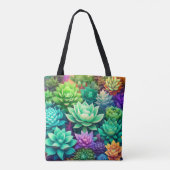 Aloe Vera und Succulents Collage Tasche (Rückseite)