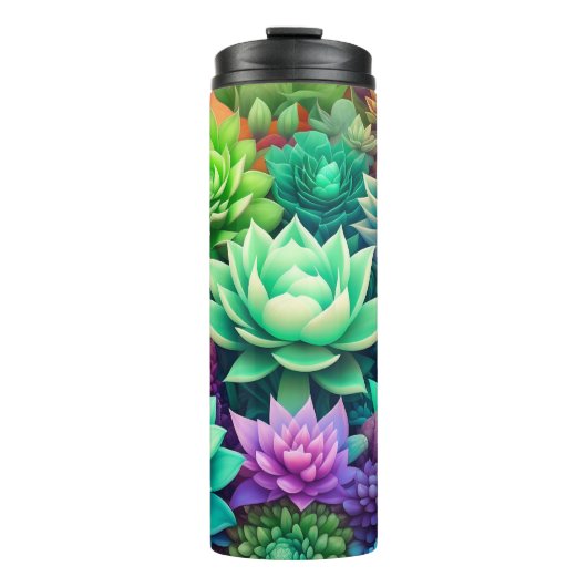 Aloe Vera und Succulents Collage Thermosbecher (Vorderseite)
