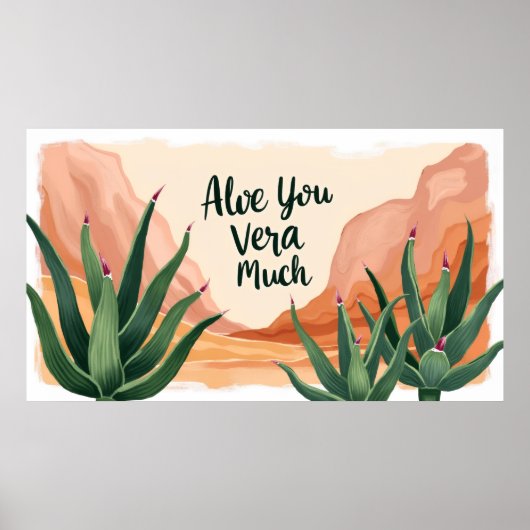 Aloe You Vera Much Funny Aloe Wall Art Print Poster (Vorne)