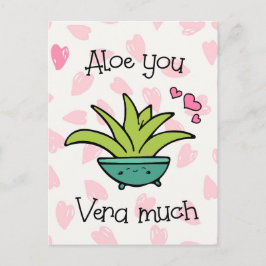 Aloe You Vera Viel Niedliche Liebe Postkarte