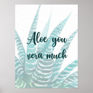 Aloe you Vera viel pudelndes botanisches Poster