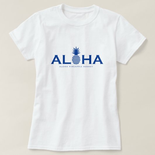 alohaパイナップル ブルーロゴ(heart) T-Shirt (Design vorne)