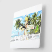 Aloha 01 quadratische wanduhr (Winkel)