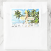 Aloha 01 rechteckiger aufkleber (Tasche)