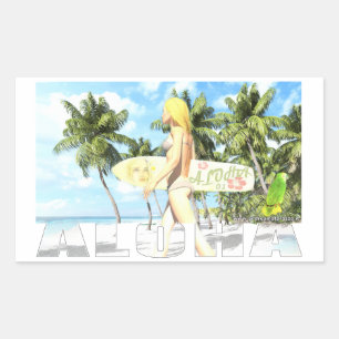 Aloha 01 rechteckiger aufkleber