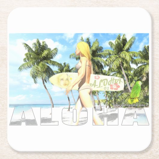 Aloha 01 rechteckiger pappuntersetzer (Vorderseite)