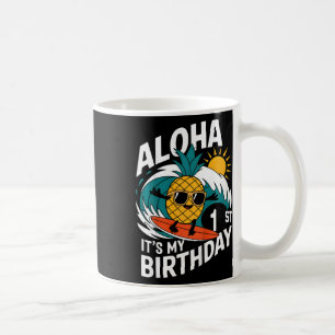 Aloha 1. Geburtstag Hawaii Ananas Surfen Tropisch Kaffeetasse