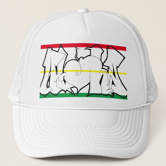 Aloha 24 Rasta Trucker Hat White Truckerkappe (Vorderseite)