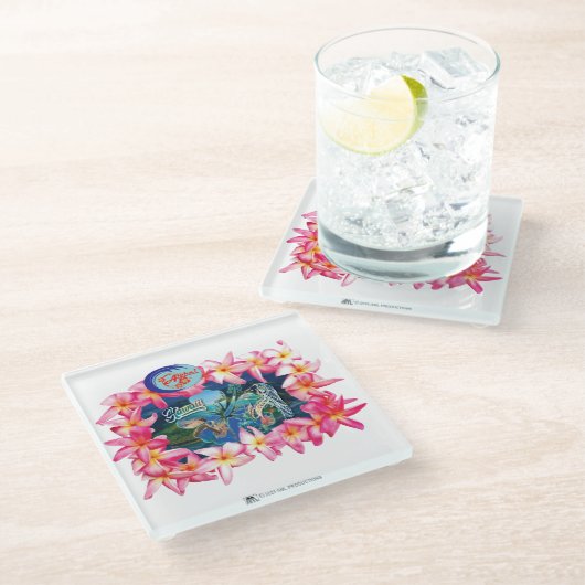 ALOHA 2 8 GLASUNTERSETZER (Schrägansicht)