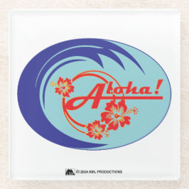 ALOHA 2-LOGO GLASUNTERSETZER