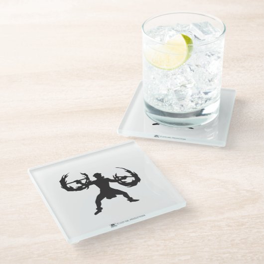 ALOHA 3 Hula Man Fire Dancer Glasuntersetzer (Schrägansicht)