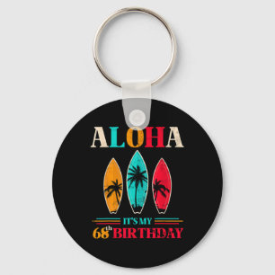 Aloha 68. Geburtstag Hawaii Tropischer Strand Surf Schlüsselanhänger