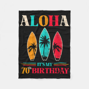 Aloha 70. Geburtstag Hawaii Tropischer Strand Surf Fleecedecke