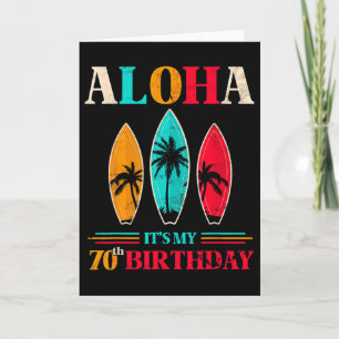 Aloha 70. Geburtstag Hawaii Tropischer Strand Surf Karte