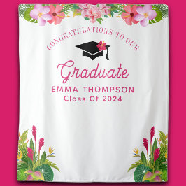 Aloha Abschluss Luau Class of 2024 Backdrop Wandteppich