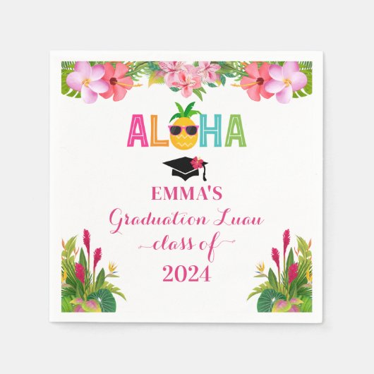 Aloha Abschluss Luau-Klasse 2024 Serviette (Vorderseite)