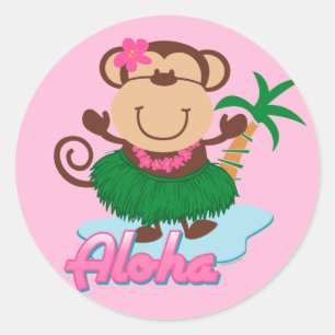 Aloha Affe-Aufkleber Runder Aufkleber
