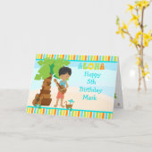 Aloha African American Boy Birthday Karte (Gelbe Blume)