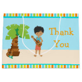 Aloha African American Boy Vielen Dank Große Geschenktüte (Vorderseite)