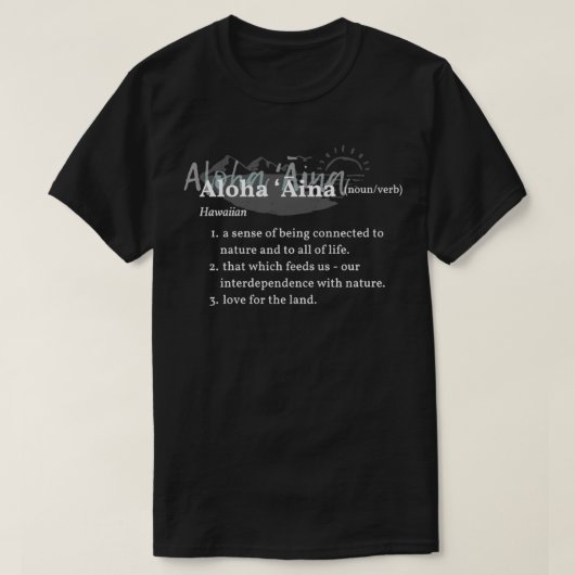 Aloha Aina Liebe des Landes T-Shirt (Design vorne)