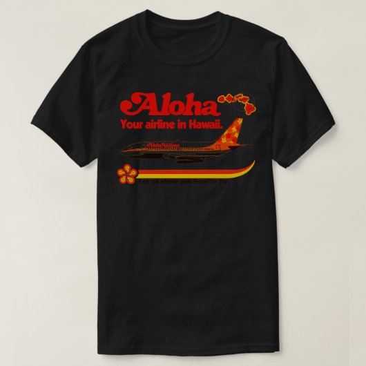 Aloha Airlines Defunktionierte Hawaii Tourist Flug T-Shirt (Design vorne)
