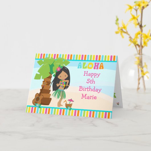 Aloha American Girl Birthday Karte (Gelbe Blume)