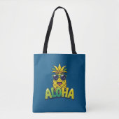 Aloha Ananas Aquamarin Schultertasche Tasche (Vorderseite)