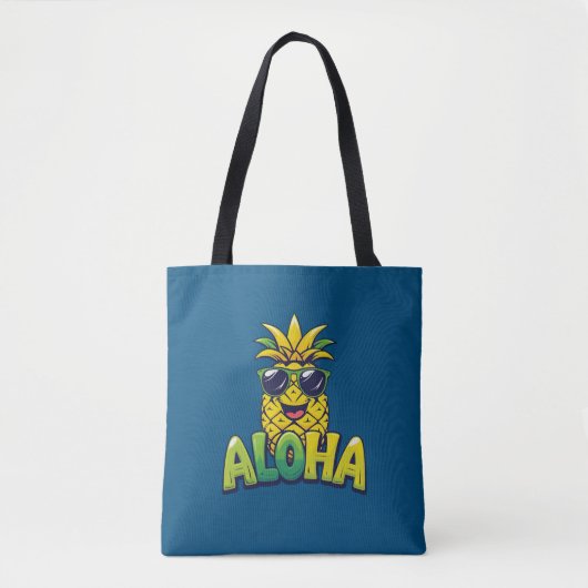 Aloha Ananas Aquamarin Schultertasche Tasche (Vorderseite)