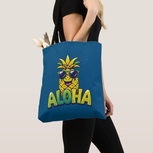 Aloha Ananas Aquamarin Schultertasche Tasche (Von Nahem)