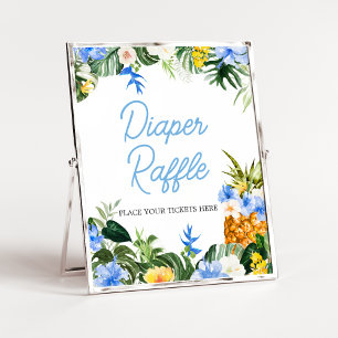 Aloha-Ananas-Baby-Shower-Windeln-Raffle-Schild Poster