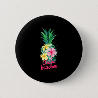 Aloha Ananas Blumen Aloha Hawaii Vintage Button
