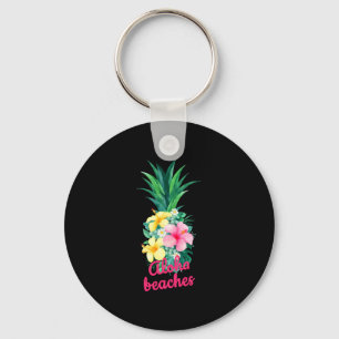 Aloha Ananas Blumen Aloha Hawaii Vintage Schlüsselanhänger
