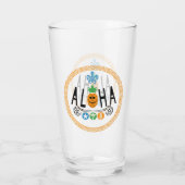 Aloha Ananas Design - Glass Cup 16oz Glas (Rückseite)