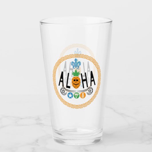 Aloha Ananas Design - Glass Cup 16oz Glas (Vorderseite)
