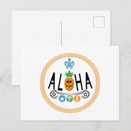 Aloha Ananas Design - Standardpostkarte Postkarte (Vorne/Hinten)