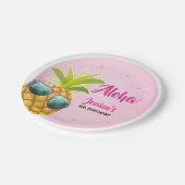 Aloha Ananas-Geburtstags-Pappteller tropisches Pappteller (Schrägansicht)