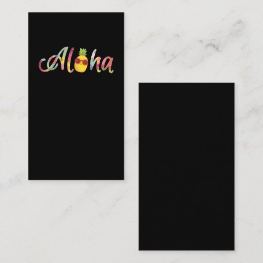 Aloha Ananas Hawaii Surfer Urlaub Visitenkarte (Vorne/Hinten)