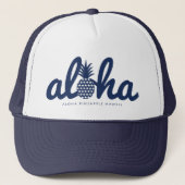 Aloha-Ananas-LogoColor-Navy Truckerkappe (Vorderseite)