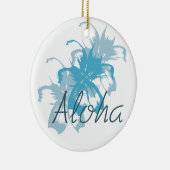 Aloha Aqua Blue Floral Keramikornament (Rechts)