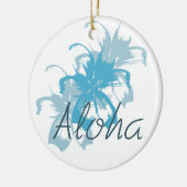 Aloha Aqua Blue Floral Keramikornament (Links)