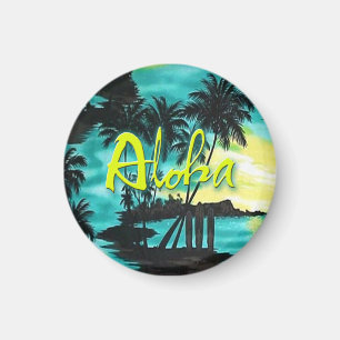 Aloha Aqua Sonnenuntergang Magnet