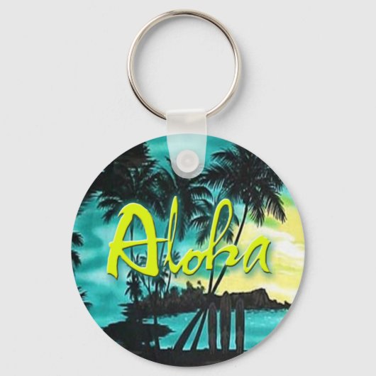 Aloha Aqua Sunset Schlüsselanhänger (Vorderseite)