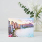 Aloha aus Hawaii Postkarte (Stehend Vorderseite)