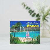 Aloha aus Hawaii Postkarte (Stehend Vorderseite)